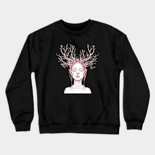 Woman with antler Crewneck Sweatshirt